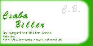 csaba biller business card